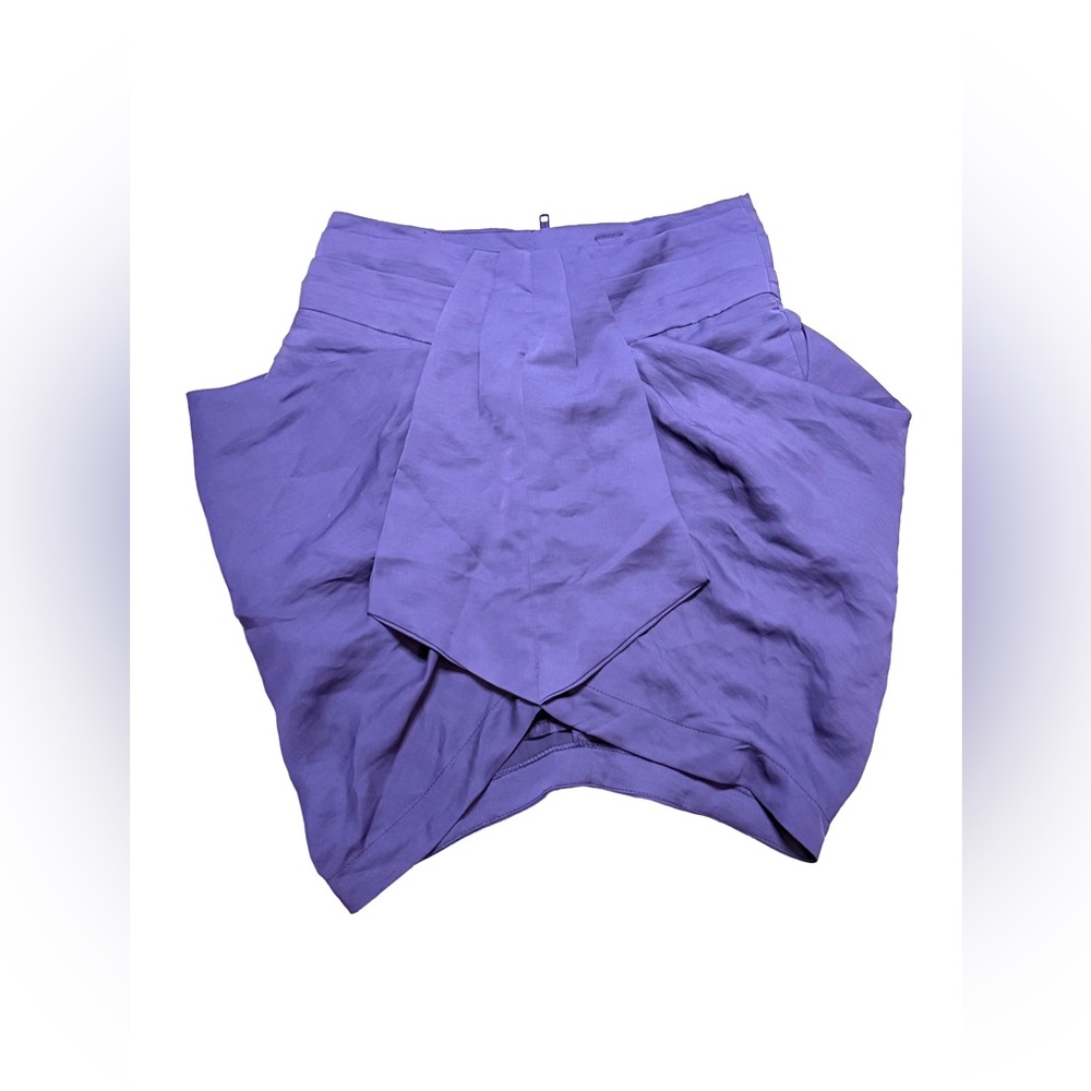 Draped Crepe mini skirt Dark gray Women's Skirt small